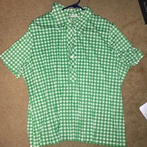 Green collared shirt